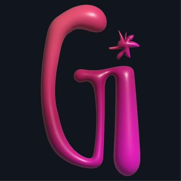 pink 3d logo of ggstore11