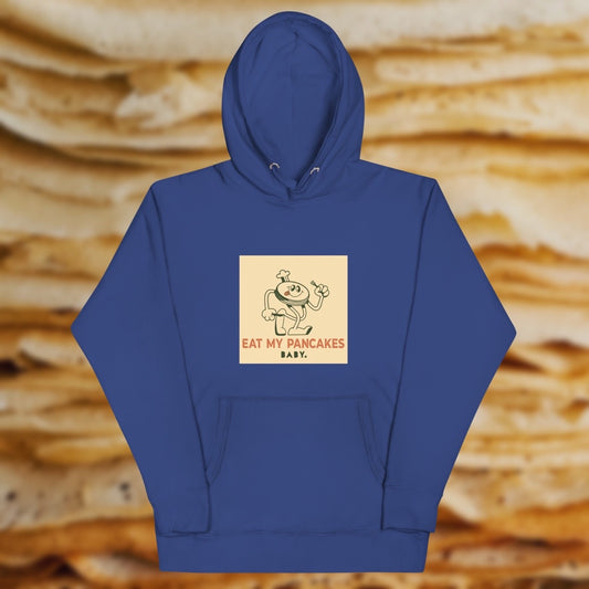 royal blue unisex premium cotton hoodie with pancake