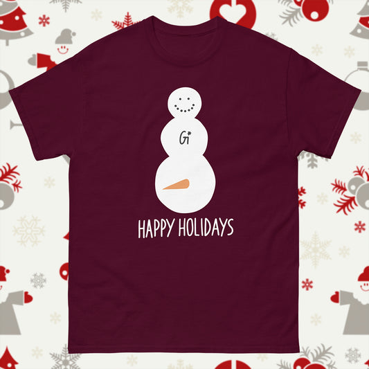 maroon color cotton t shirt with snownan