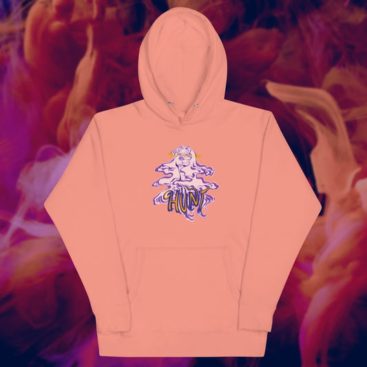 dusty rose unisex premium cotton hoodie with ghost girl