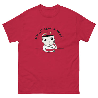 red color cotton t shirt with dream boy