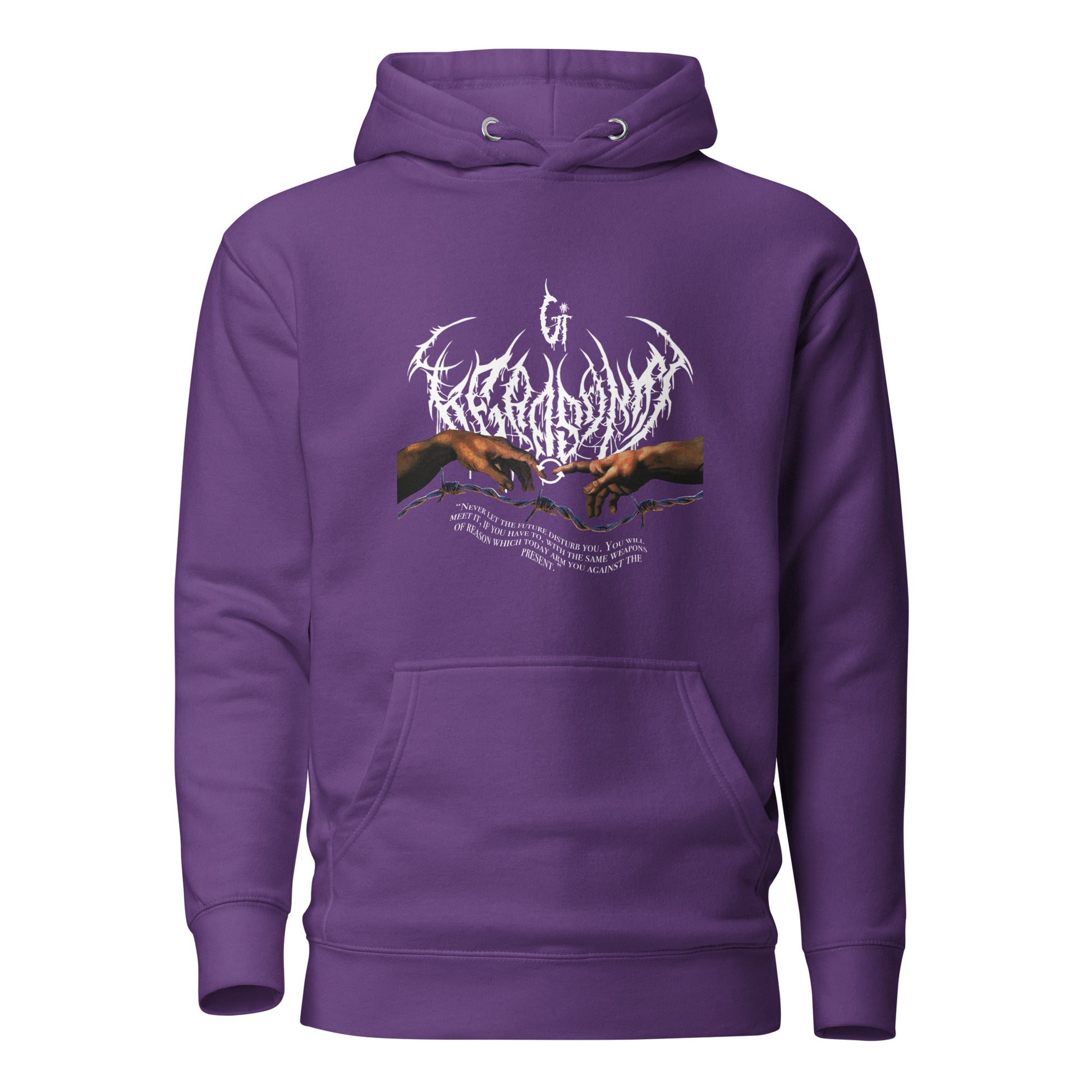 purple unisex premium cotton hoodie streetwear print